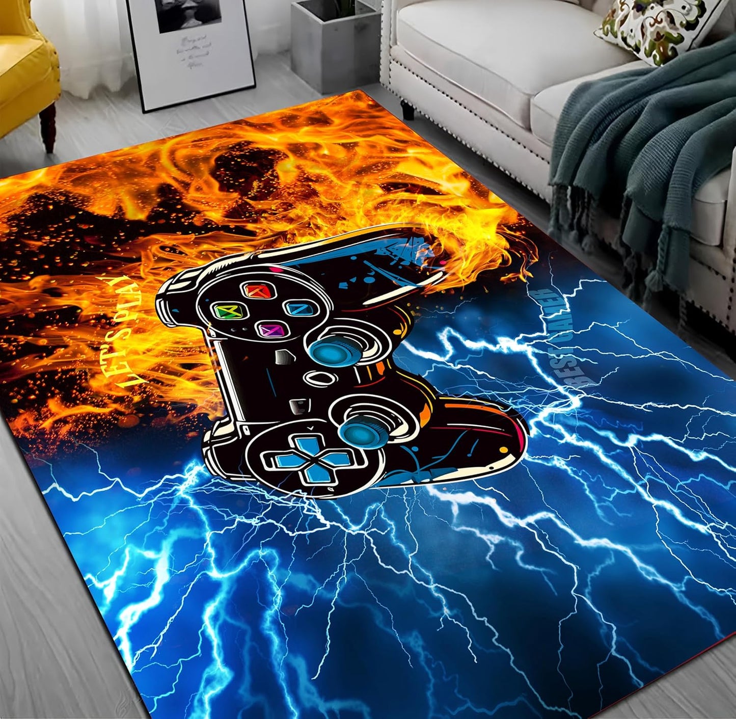 Non-Slip Washable Gamer Rug 5x7 for Ultimate Gaming Fun