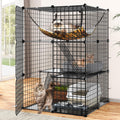 Metal Cat Cage Indoor 3-Tier DIY Kitten Enclosure - Stable Multi-Level