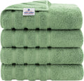 American Soft Linen Luxury 4 Piece Bath Towel Set - Sage Green