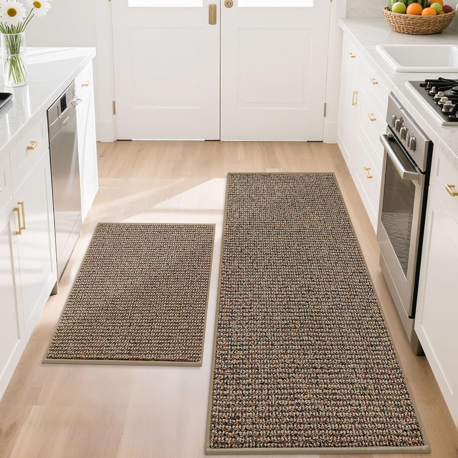 Non-Slip Kitchen Mats for Floor - BEQHAUSE 2PCS Set