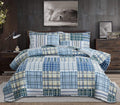 Morden Quilt King Size Bedspread Set - Plaid Patchwork Coverlet