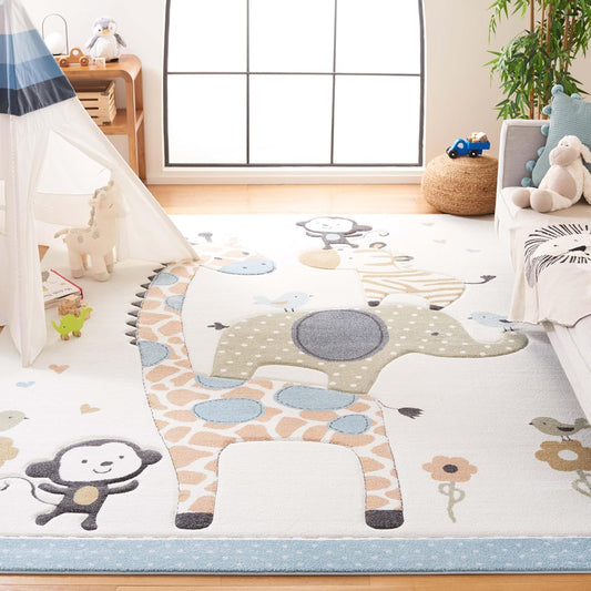 SAFAVIEH Carousel Kids Collection Area Rug - Perfect for Playrooms