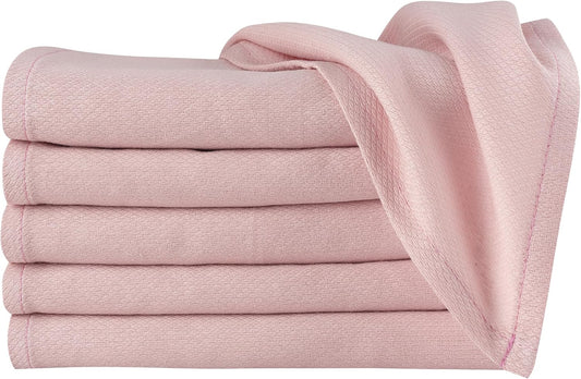 Little Pipers Deluxe Cotton Birdseye Burp Cloths - Ultra Absorbent Mauve Set