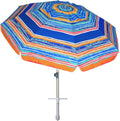 7ft Beach Umbrella with Sand Anchor - Portable UV 50+ Shade