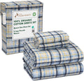 RUVANTI 100% Organic Cotton Sheets Queen Size - Crisp Percale
