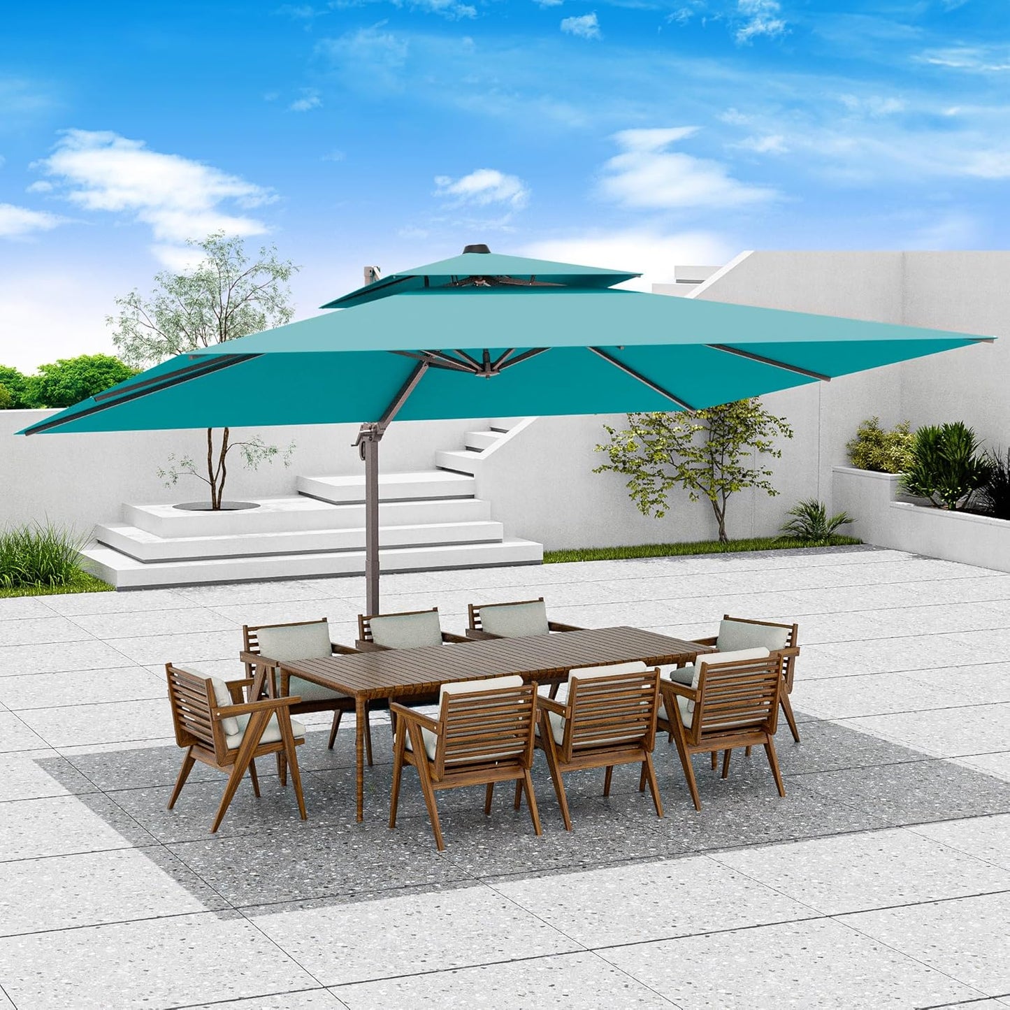9x12 FT Patio Umbrella - Large Cantilever Offset Umbrella