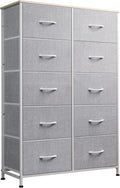 Tall Dresser with 10 Drawers - Space-Saving Fabric Chest for Bedroom