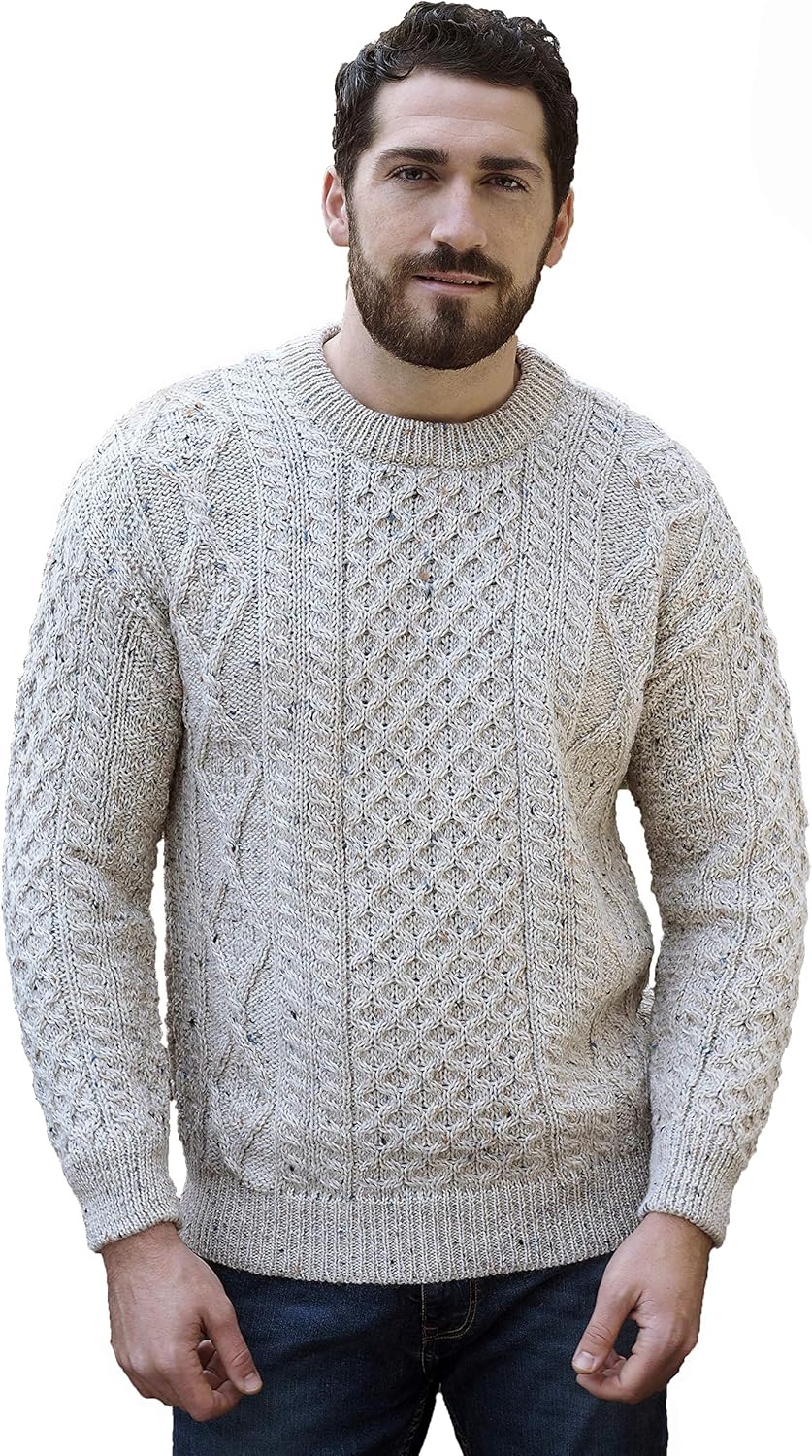 Aran Crafts Irish Soft Cable Knitted Crew Neck Sweater Review