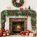 Christmas Cedar Garland 6FT Real Touch Pine - 2 PCS Decorative Garland
