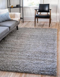 Unique Loom Solid Shag Area Rug 4 ft 1 in x 6 ft 1 in - Cloud Gray