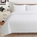 100% Cotton Square Check Quilt Set King - Lightweight All-Season