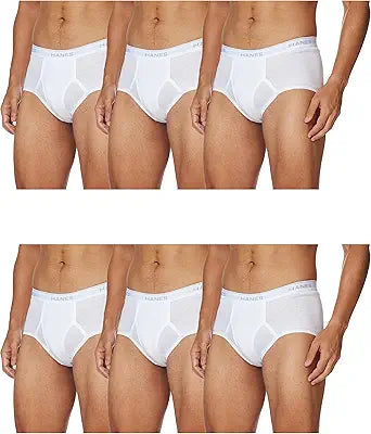 Hanes Men's 6-Pack FreshIQ Tagless Cotton Briefs for Comfort