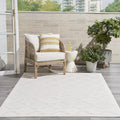 Nourison Easy Care Moroccan Ivory/White 5 ft x 7 ft Area Rug - Durable