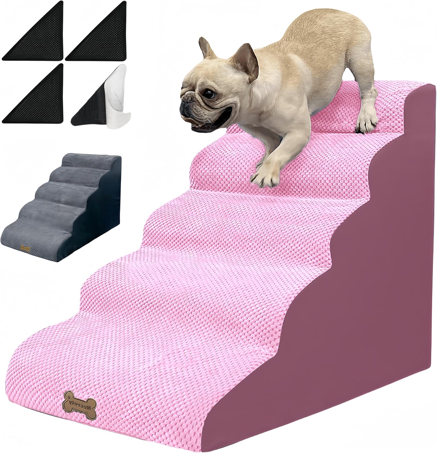 Dog Stairs for High Beds & Couches - 5 Steps, Non-Slip Design