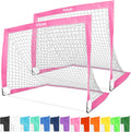Portable Soccer Goals 4 x 3 ft for Kids - Pop-Up Set of 2