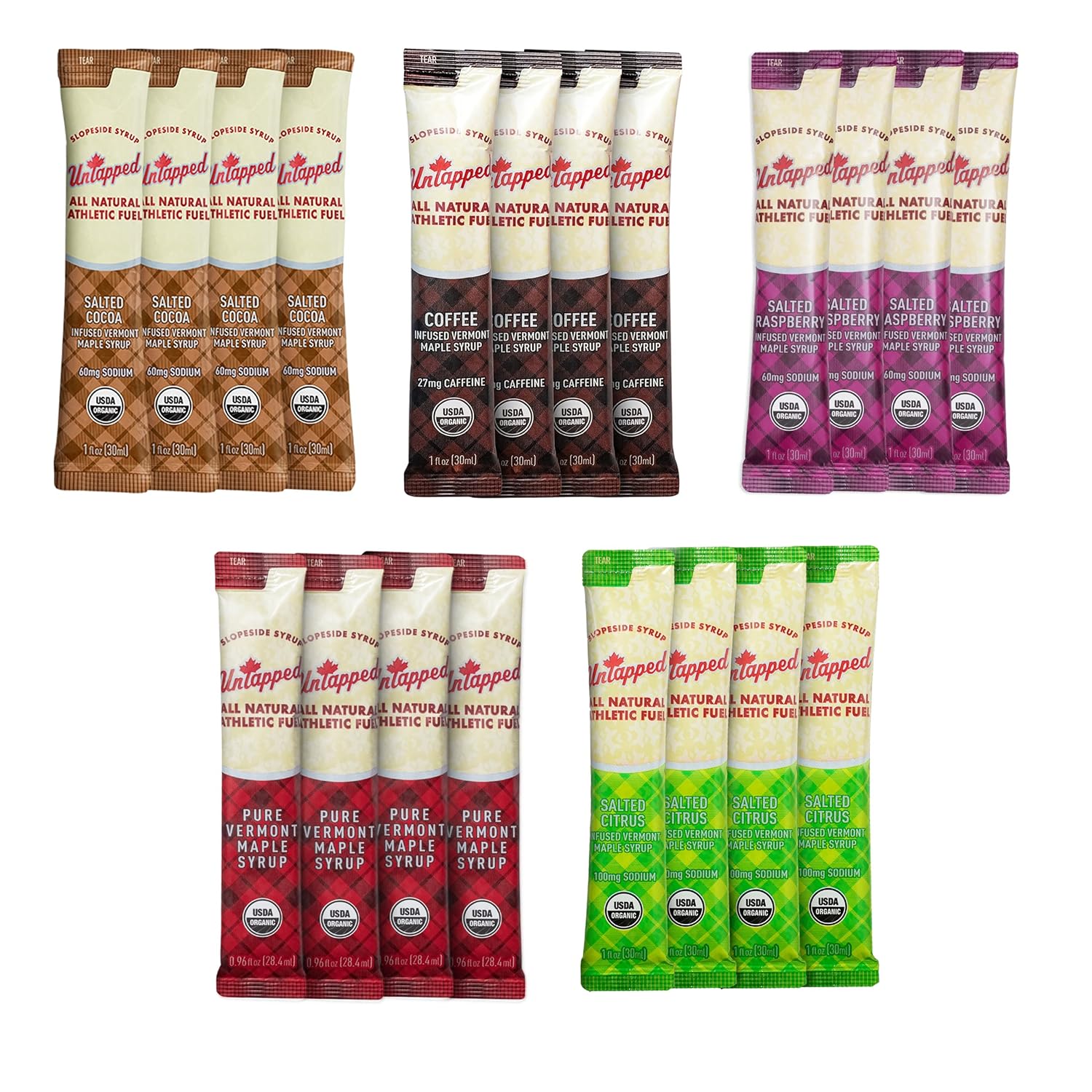 UnTapped Maple Syrup Energy Gels Pack of 20 for Endurance