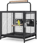 Wrought Iron Bird Travel Carrier Cage for Small Parrots & More