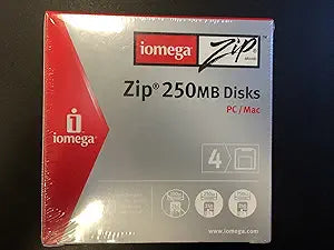 Iomega 4PK ZIP 250MB DISKS IN SLEEVES for PC and MAC