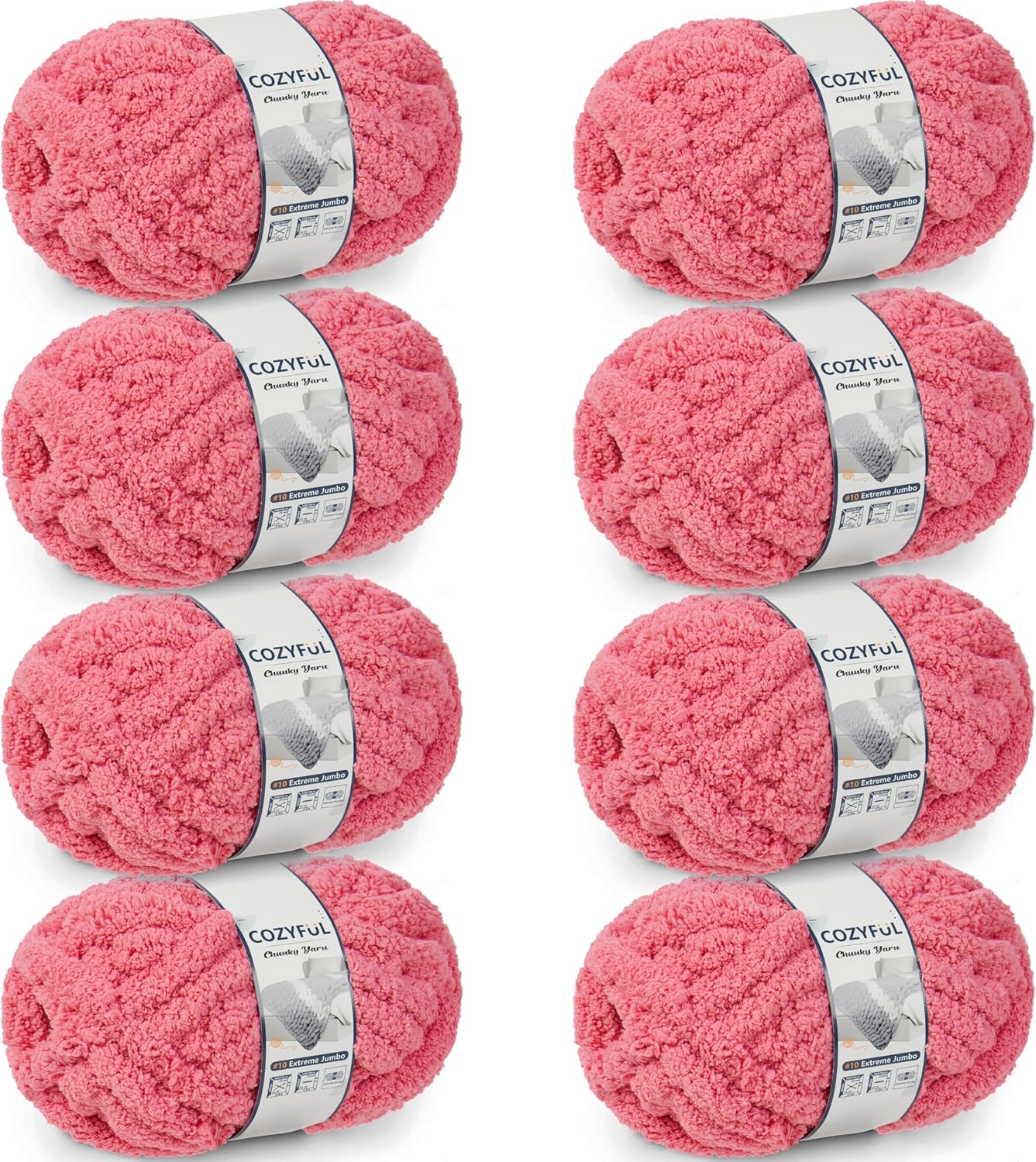 Chunky Yarn for Hand Knitting - Jumbo Thick Chenille Yarn