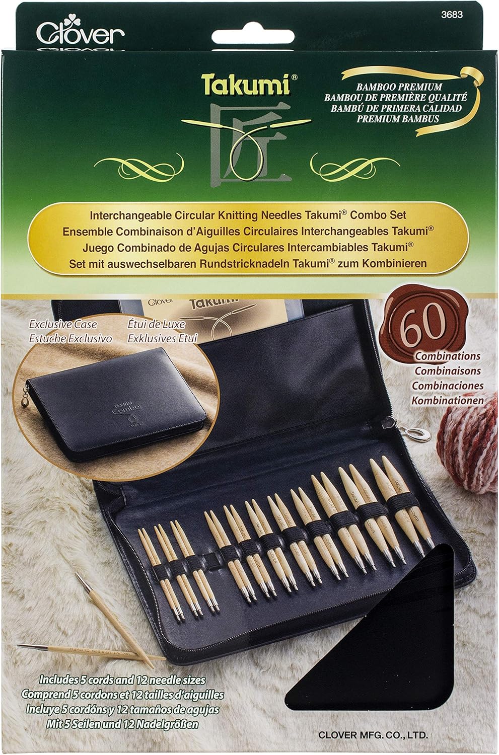 Clover Takumi Combo Interchangeable Circular Knitting Needles Set