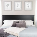 Prepac Flat Wood Panel Headboard for King Beds - Clean Black Look