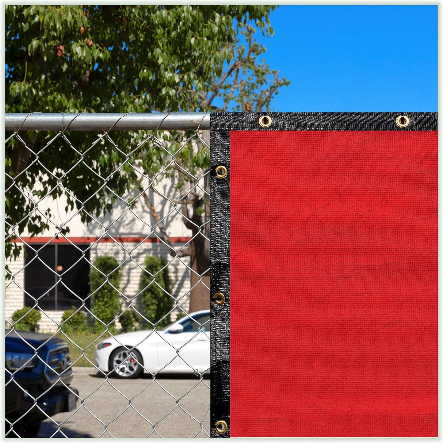 ColourTree 6ft x 28ft Red Shade Cloth - Durable 90% Sunblock