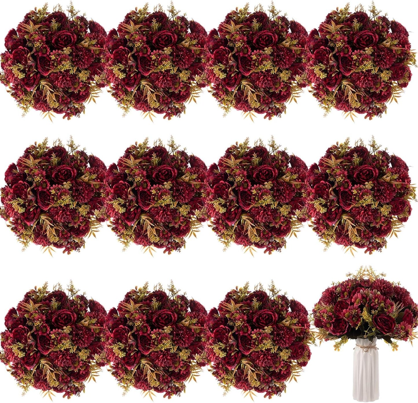 Artificial Peonies Silk Flowers for Wedding Table Centerpiece