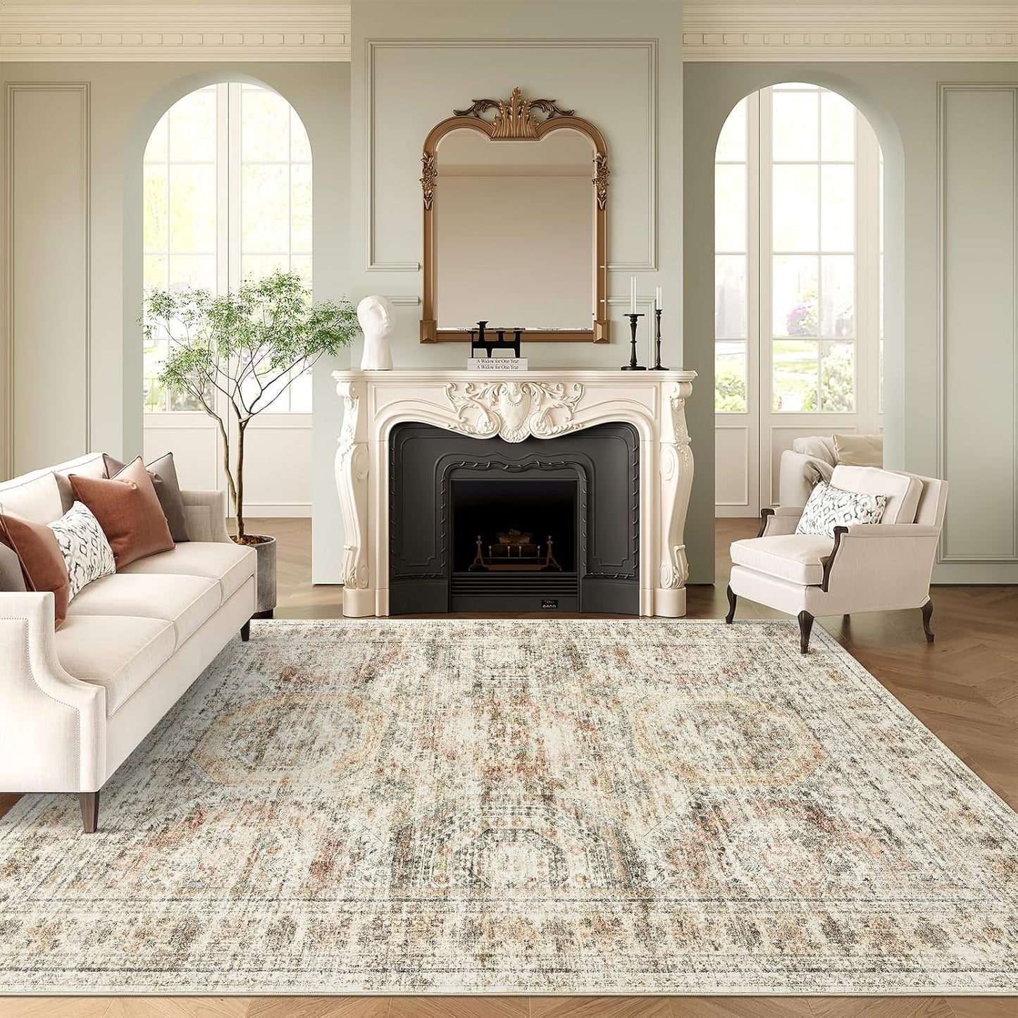 6x9 Area Rug for Living Room Washable Non-Slip Modern Design