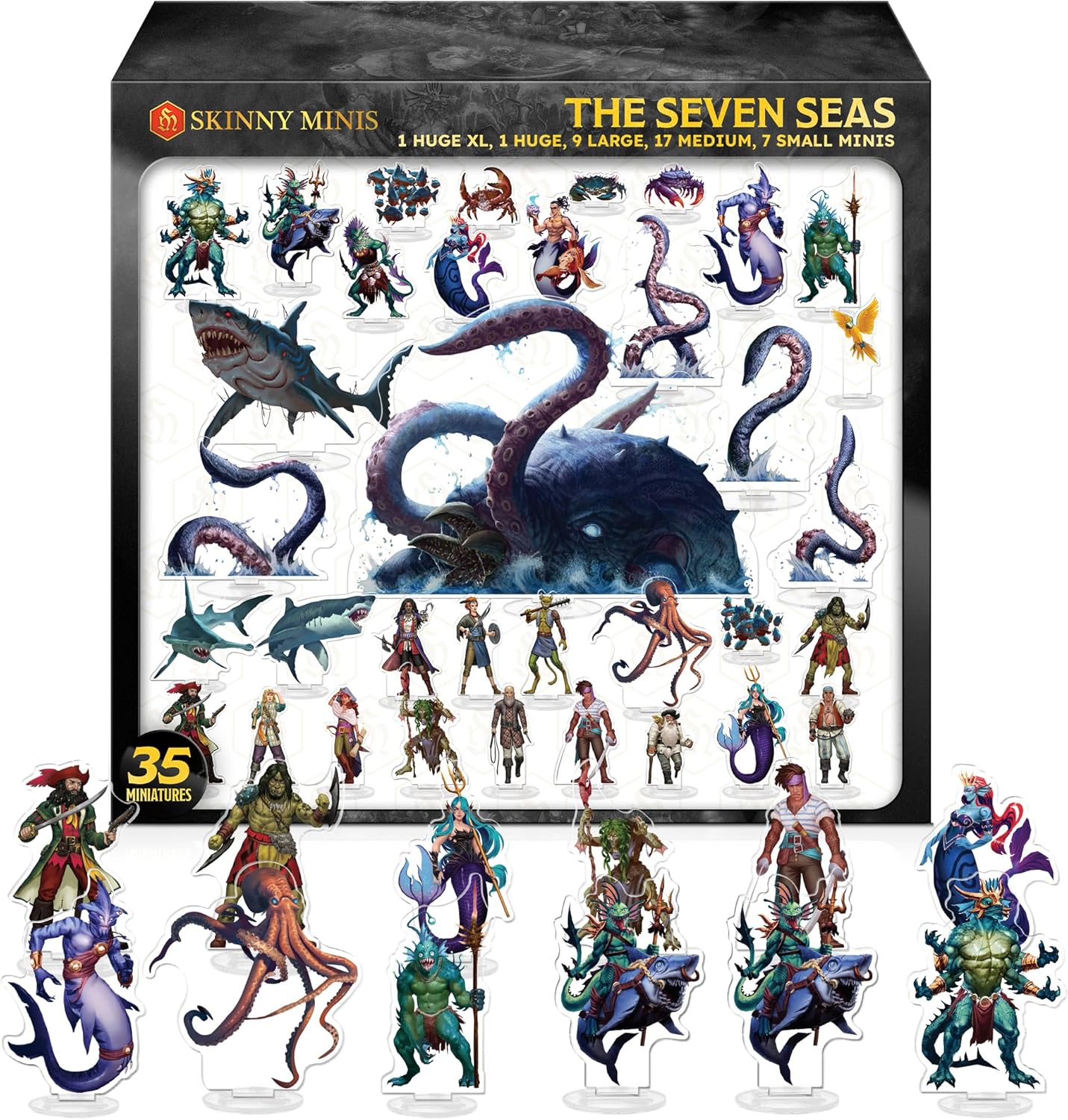 7 Seas Set Acrylic Flat Miniatures for Tabletop Games Fun