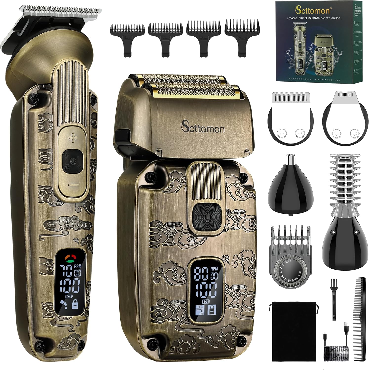 Foil Shavers for Men Electric Razor Bald Head Hair Trimmer Kit