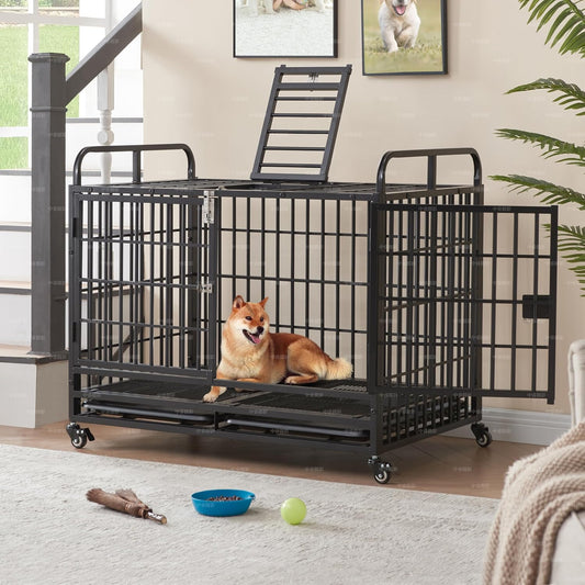 38 Inch Heavy Duty Dog Crate for Medium and Small Dogs