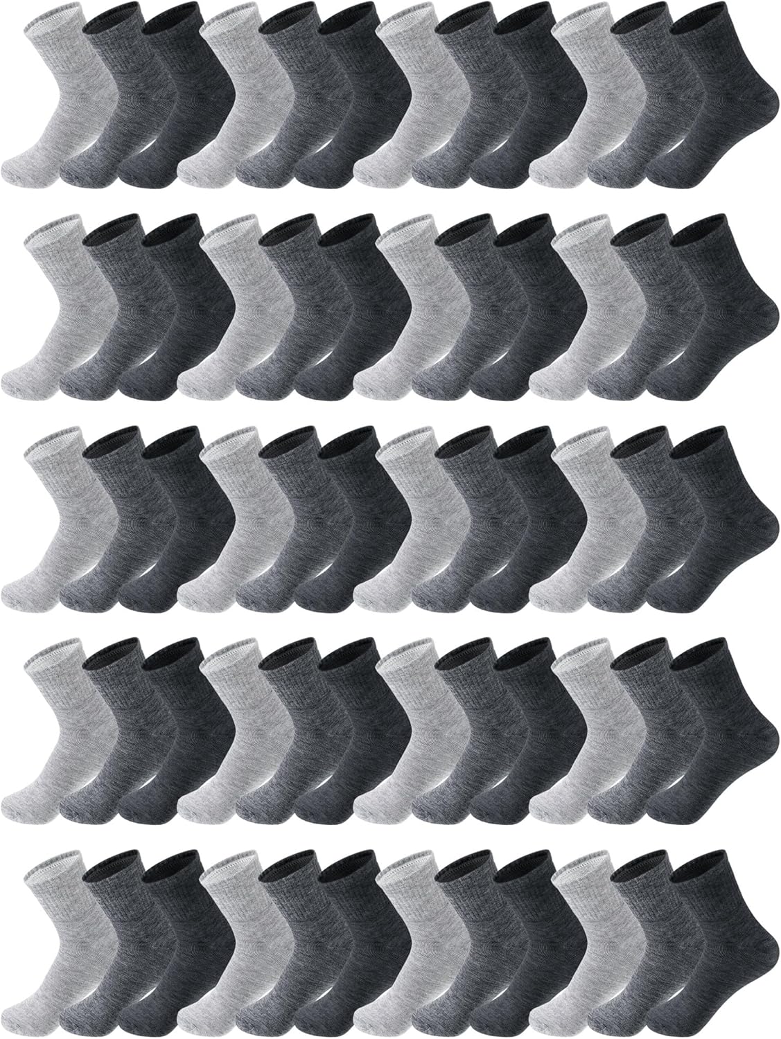 Bulk Mens Socks for Homeless Unisex - 100 Pairs Moisture Wicking