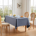 ZeeMart Linen Textured Table Cloth 60 x 104 in Navy Blue - Durable