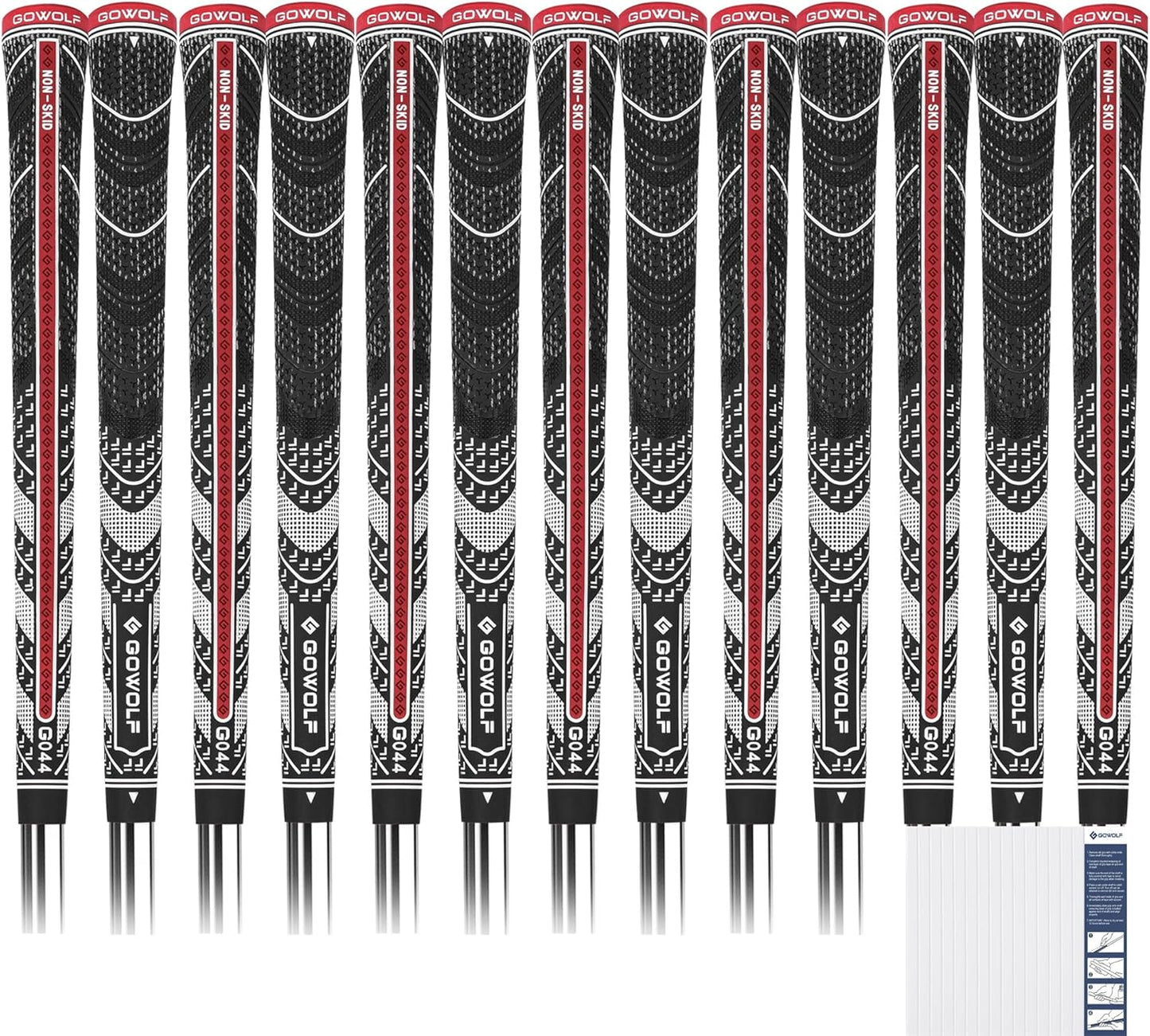 Gowolf Cross Corded Golf Grips - Improved Control, 13 Pack