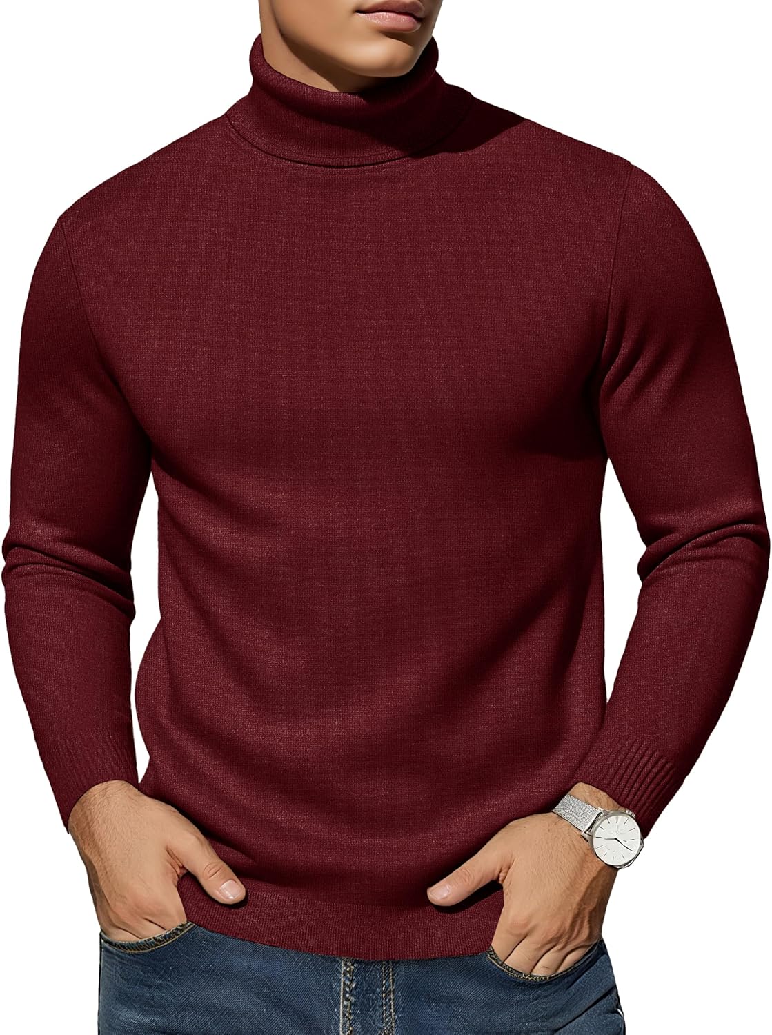 EKLENTSON Men's Turtleneck Sweaters for Fall and Winter Style
