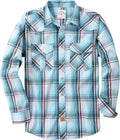 Dubinik Pearl Snap Shirts for Men Long Sleeve Plaid Shirt - Casual