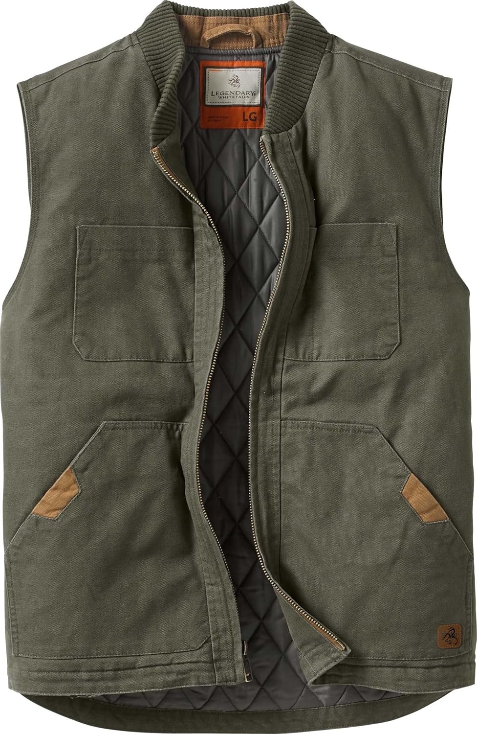 Legendary Whitetails Men's Quilted Canvas Vest for All Seasons