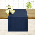 Navy Blue Linen Table Runner 14 x 72 in - Hemstitch Classic Table