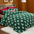 Bedsure Fluffy Christmas Comforter Set King - Cozy Green Holiday