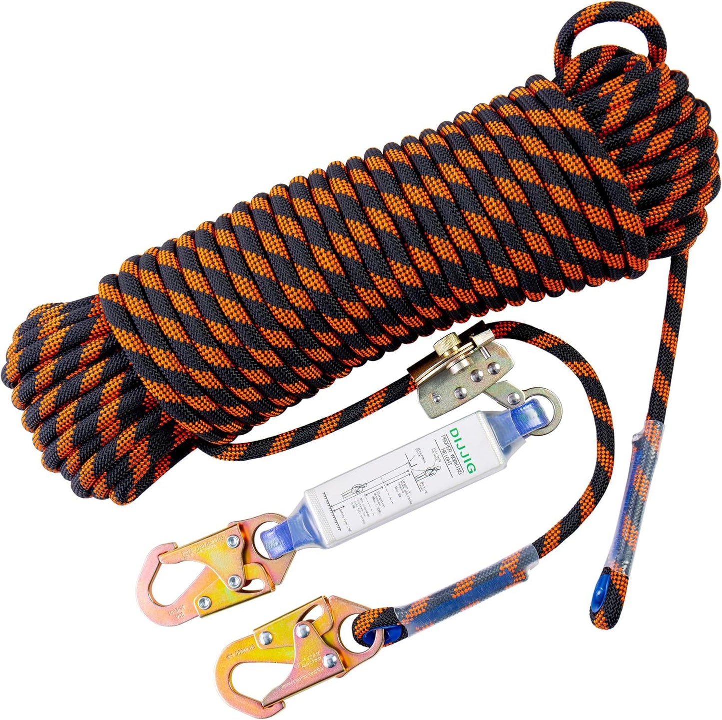 Rope Harness Safety Lanyard 100ft for Fall Protection and Climbing