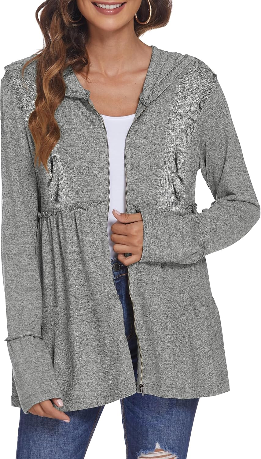 DEESHA Pink Ruffle Hoodie - Stylish & Cozy!