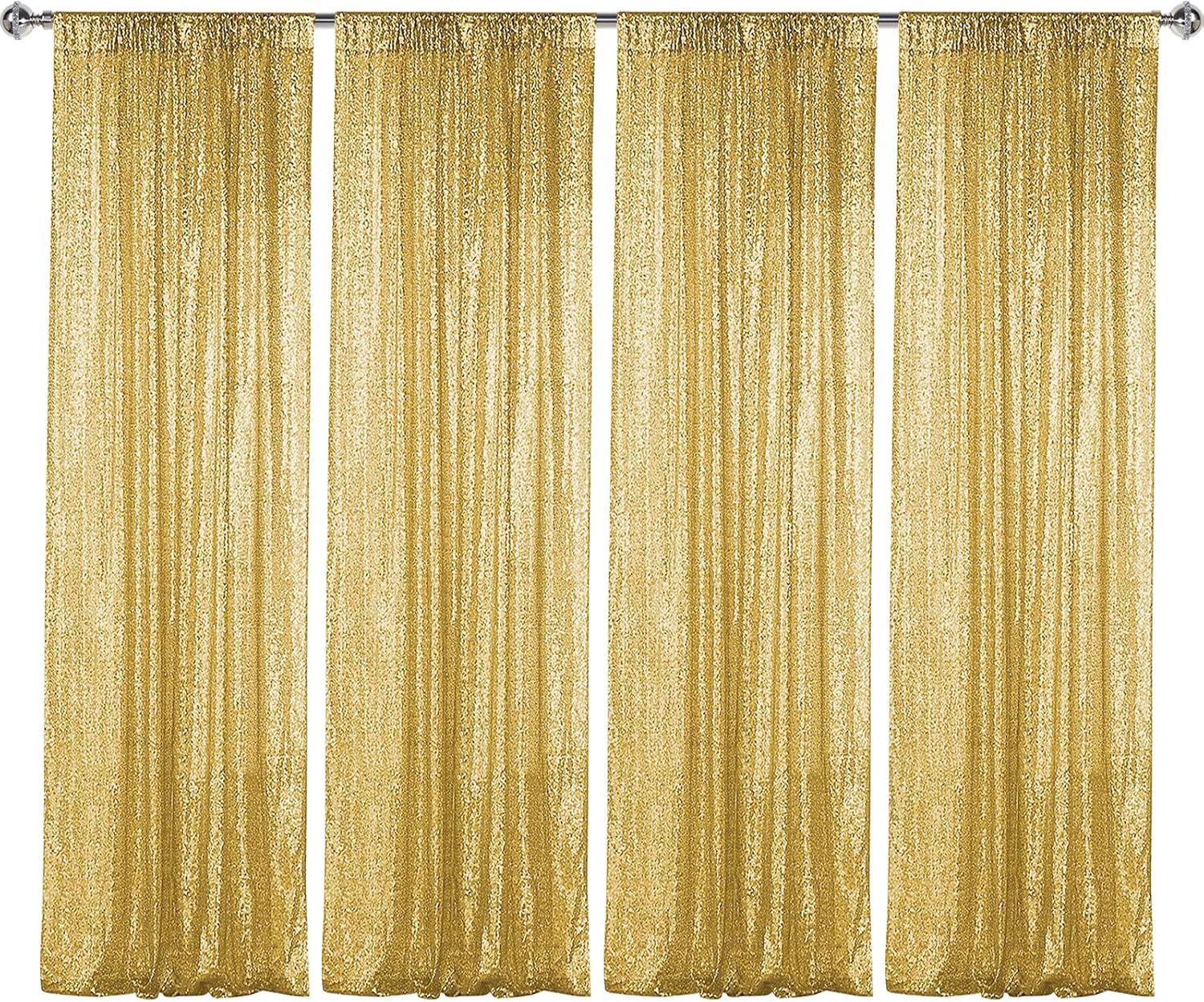 Sugargirl Gold Sequin Backdrop Curtain for Party and Wedding