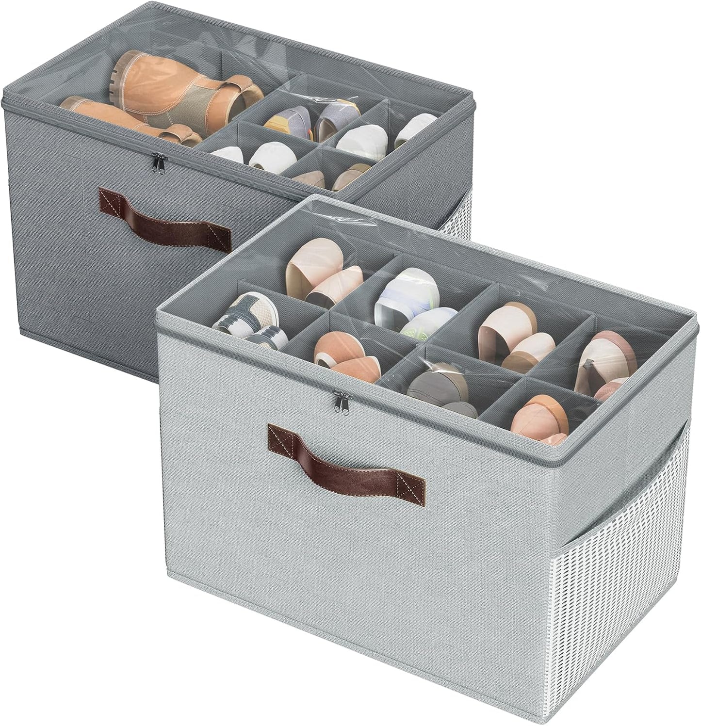 Budding Joy Shoe Organizer for Closet - Clear Foldable Storage