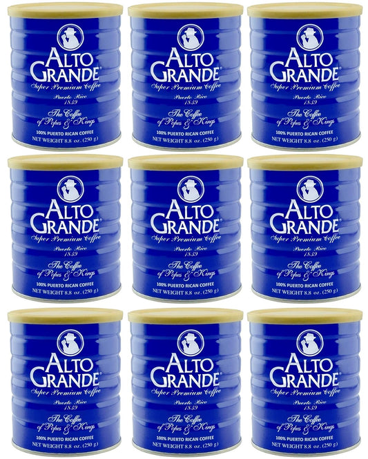 Alto Grande Super Premium Coffee Ground 8.8oz - 9 Cans of Luxury
