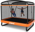 GYMAX Trampoline for Kids 6FT with Swing & Safety Enclosure