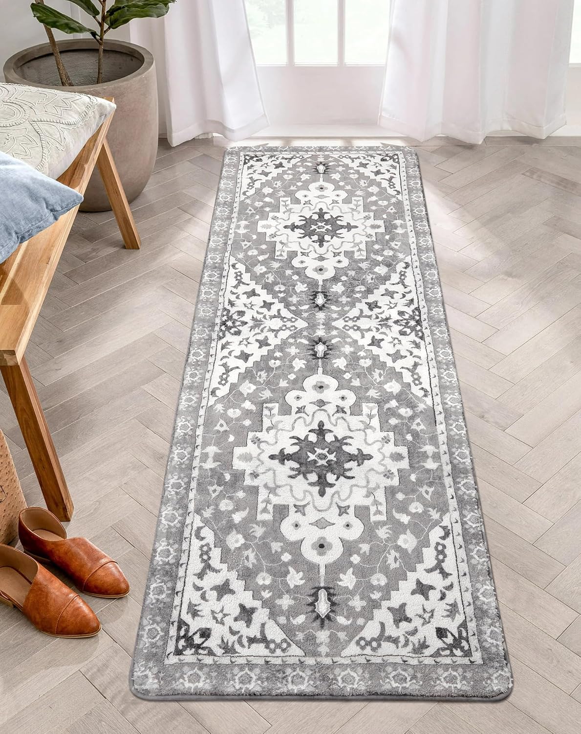 Uphome Boho Vintage Bathroom Runner Rug for Stylish Spaces