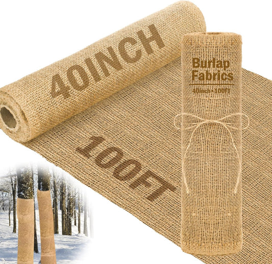 Natural Jute Burlap Roll for Winter Tree Protection and Decor