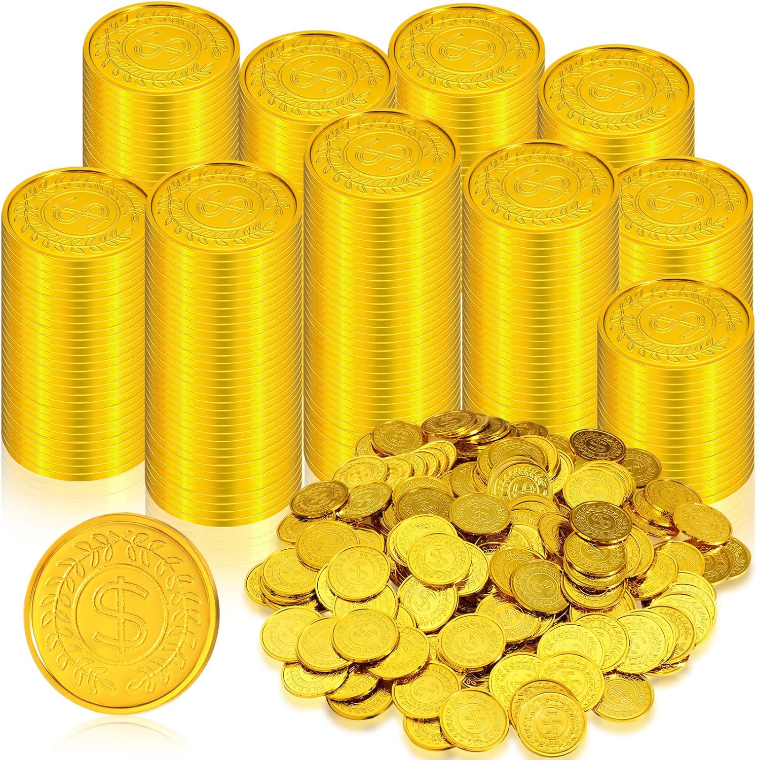 1000 Pcs Pirate Gold Coins for Treasure Hunts and Parties