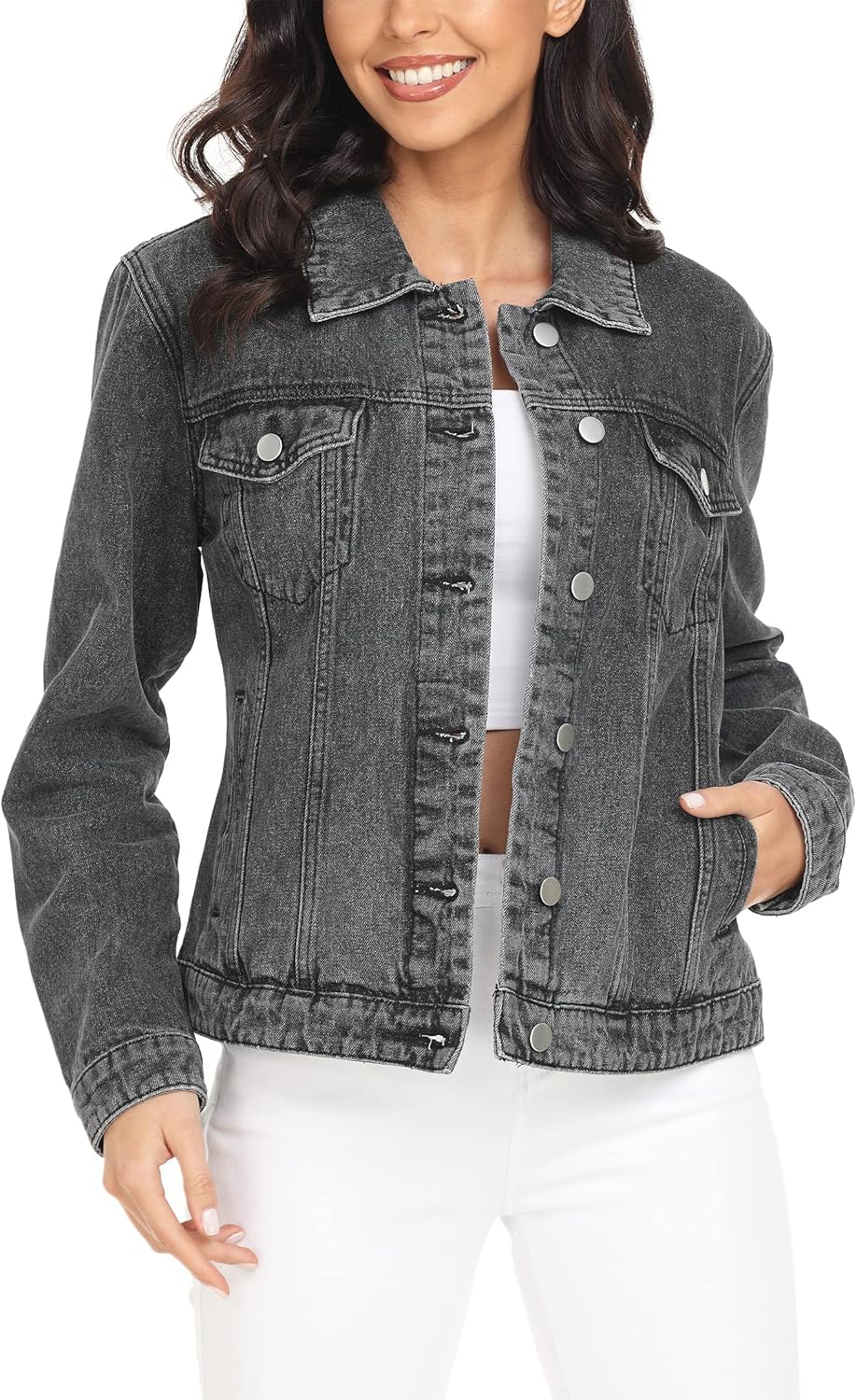 MISS MOLY Women's Denim Jacket for Trendy Casual Style