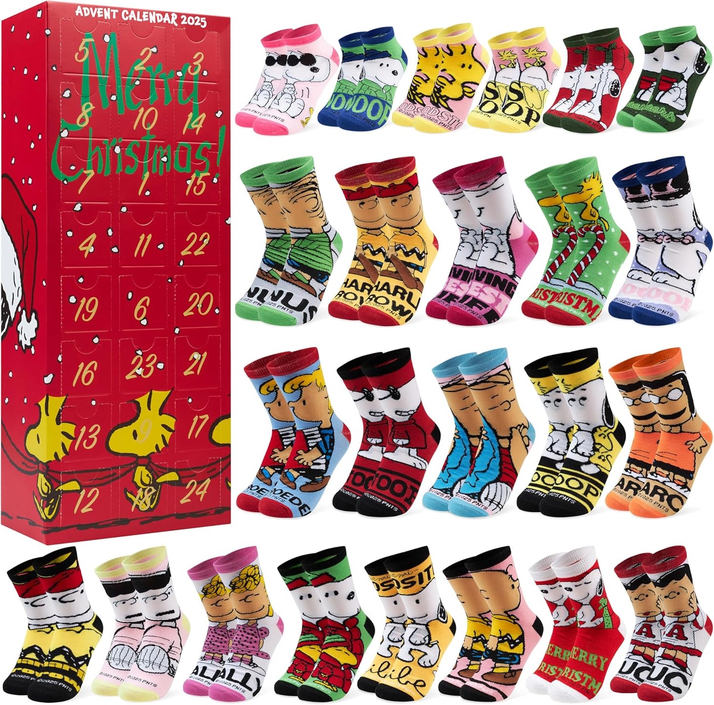Get Trend Peanuts Snoopy 24 Pcs Socks Advent Calendar 2025